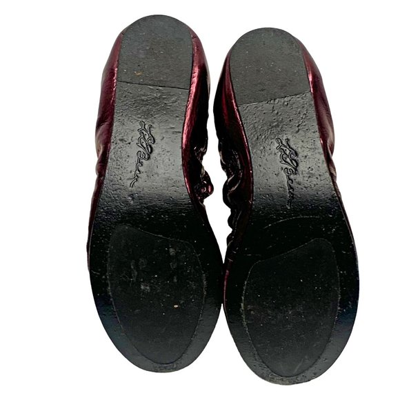LL Bean Plum Metallic Leather Elasticized Ballet Flats - Picture 7 of 10